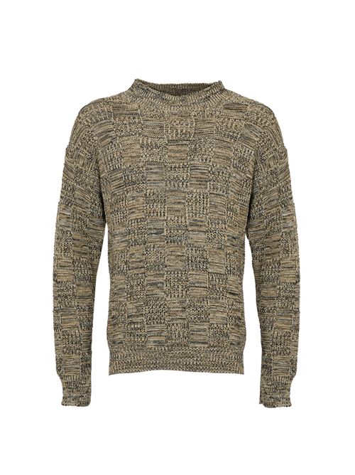 Maglione in misto lana con lavorazione a quadri DANIELE ALESSANDRINI | DA1FW26M133166